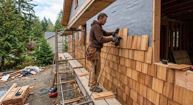 Cedar Siding Installation